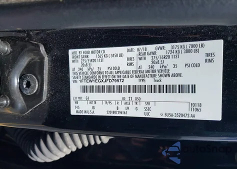 2018 Ford F-150 Xl z USA, uszkodzony, nr VIN 1FTEW1EGXJFD79572